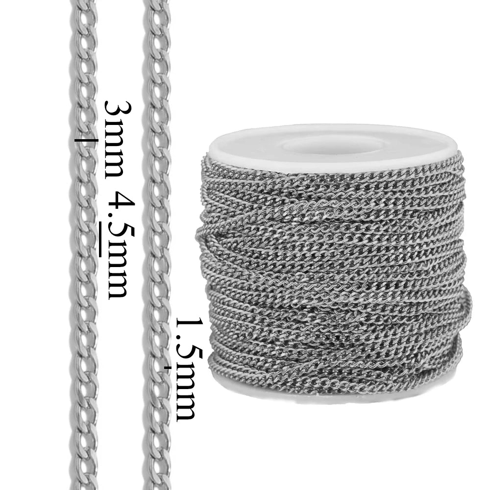 1 Meter Stainless Steel Chain Gold Silver DIY Jewelry Making Chain Necklace Bracelet lifestyle view