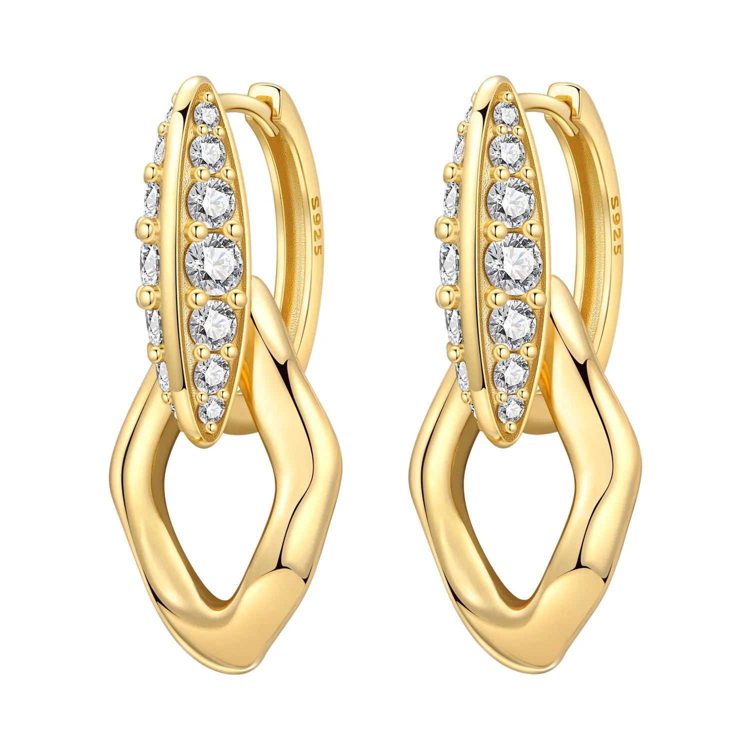 Original 925 Sterling Silver Planet Starlight Earrings Fashion 18K Gold Hoop Earrin additional angle