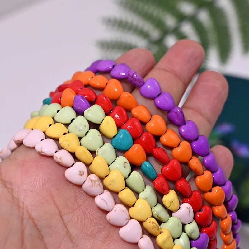 Heart Choker Necklace with Colorful Beads | Bohemian Eye Pendant Set for Women additional angle