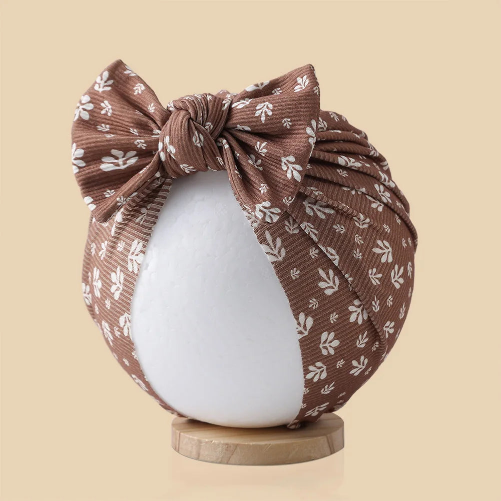 Baby Turban Hats with Prints | Soft Knit Newborn Caps alternate view