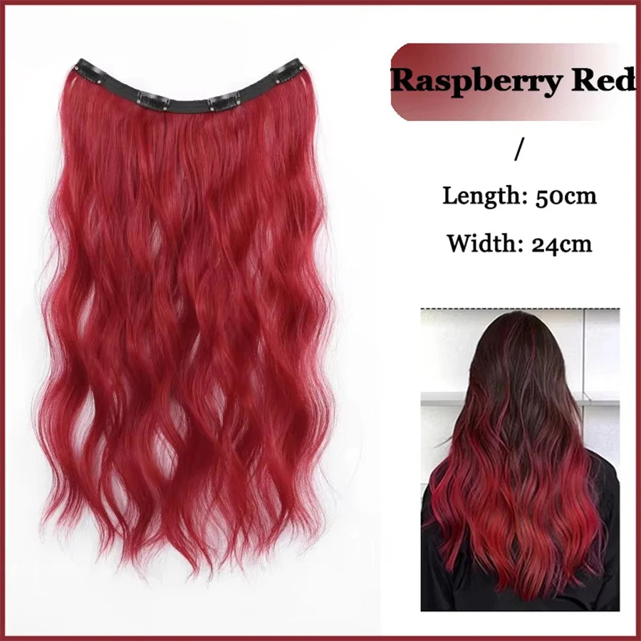 Synthetic Long Straight Clip In Hair Extension | 4 Clips Hidden Hair Piece Wig lifestyle view