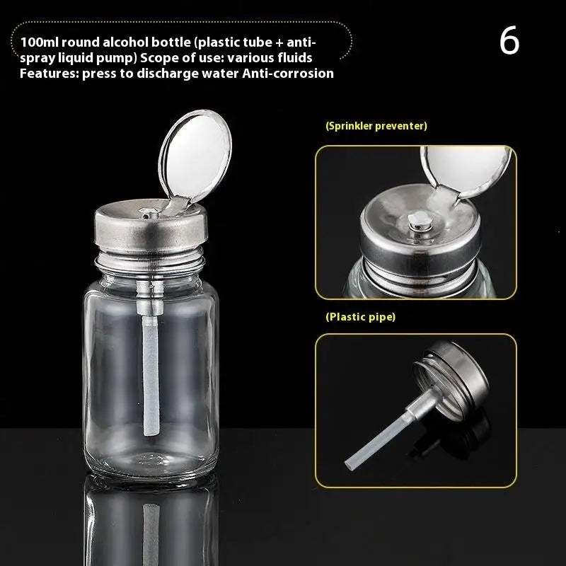 Nail Storage Refillable Glass Bottles Empty Liquid Press Pump Dispenser Nail Art Poli lifestyle view