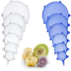 6Pcs Silicone Stretch Lids, Food Bowl Covers, Reusable Food Saving Covers, Retractabl alternate view