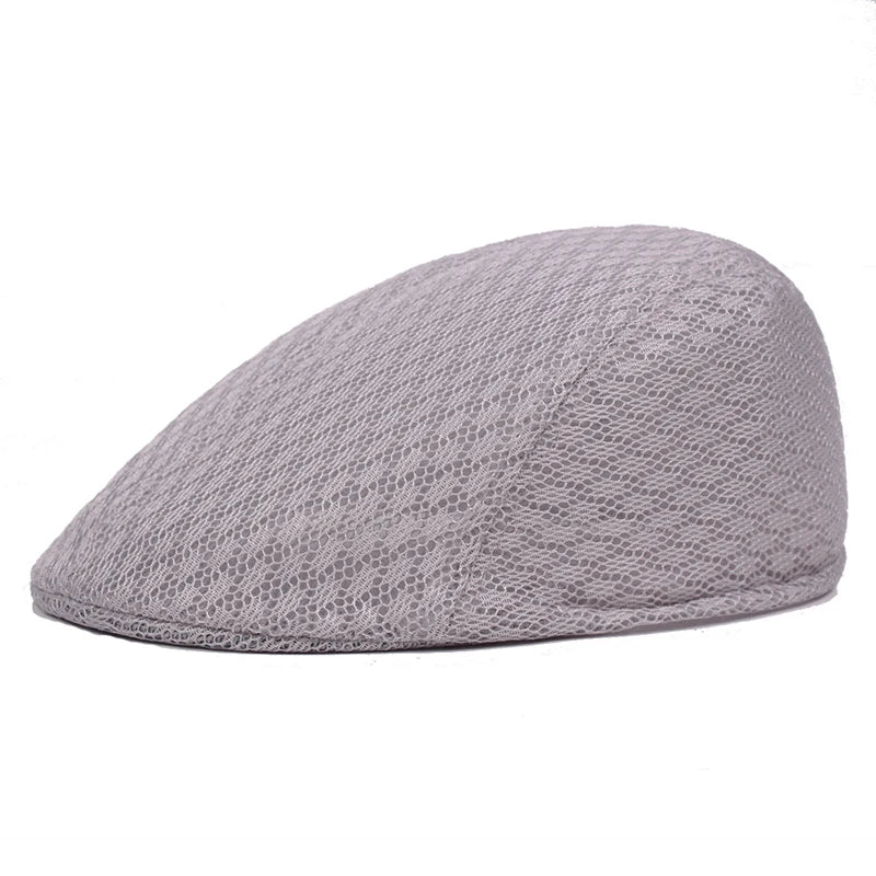 Summer Mesh Beret Hat | Unisex Newsboy Flat Cap for Casual Wear detail view