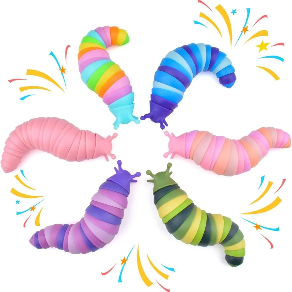 Colorful Simulation Caterpillar Antistress Toy Funny Fidget Decompression Articulated 3D detail view