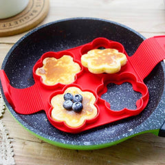 Non-Stick Silicone Egg Pancake Ring Mold | Perfect Round Pancake Maker close-up view