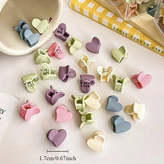 20/30/50 Sets of Mini Hair Clips, Cute Plastic Flower-Shaped Hair Accessories, Pure Colo detail view