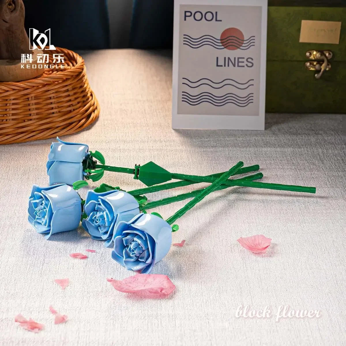Eternal Flower Rose Building Block Set | Compatible Gift for Valentine's Day Teachers close-up view