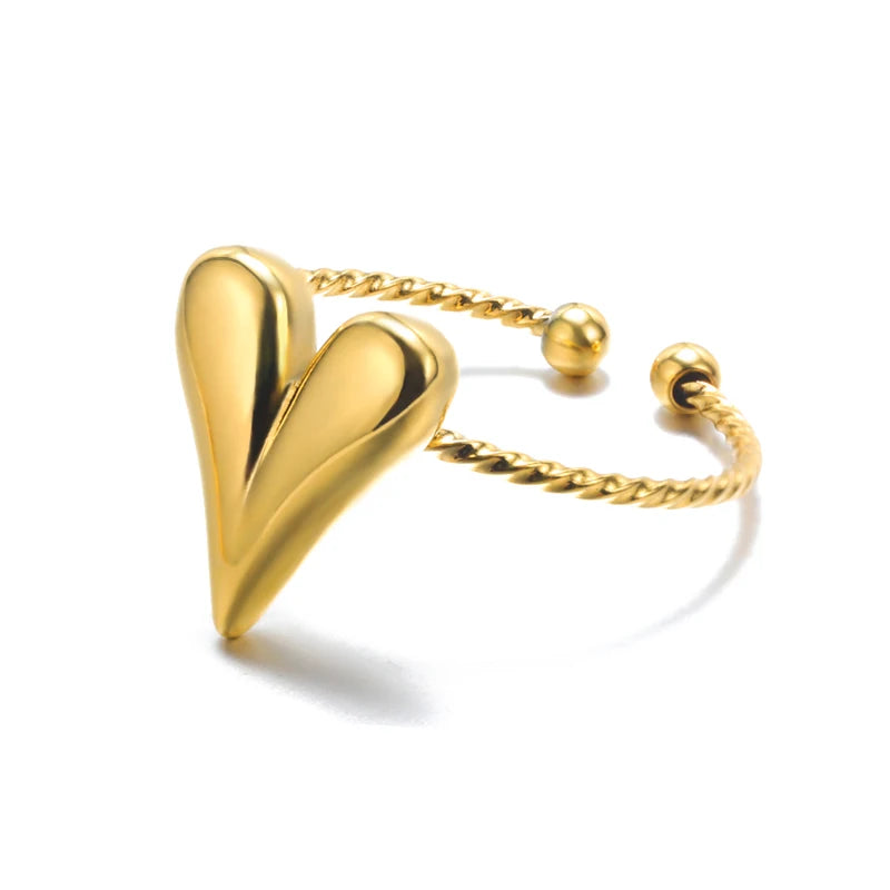 316L Stainless Steel Rings for Women Gold Color Never Fade Luxury Classic rings wedding detail view