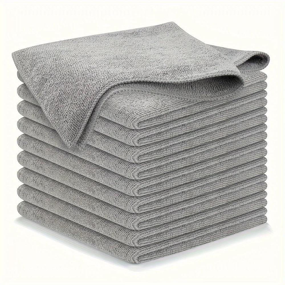 5/10/20pcs Kitchen Towel Ultra-fine Fiber Light Gray Cleaning Cloth Set Absorbent Sof alternate view