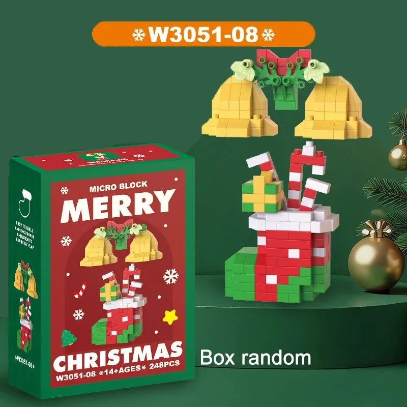 Christmas Micro Building Block Set | Santa and Reindeer Puzzle Toy additional angle