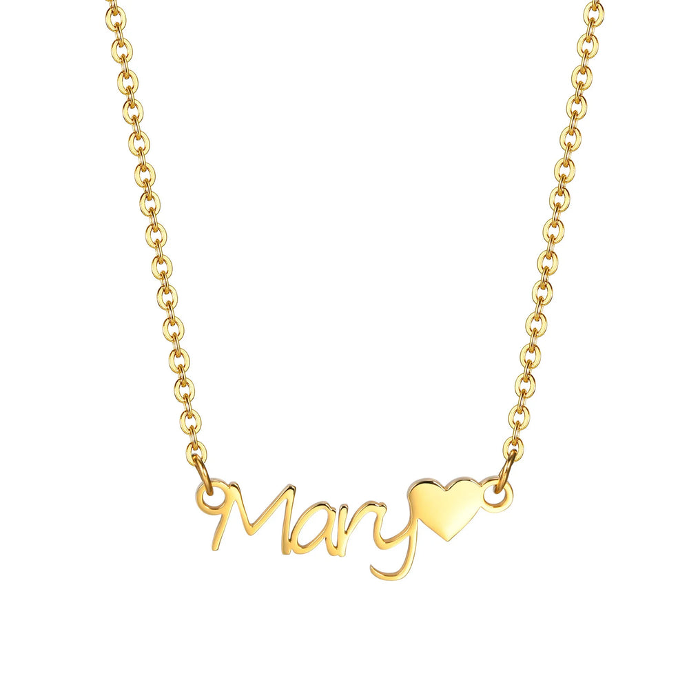 Personalized Name Necklace for Little Girl Boy | Stainless Steel Initial Customized Gi close-up view