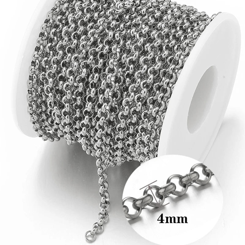 2Meters Stainless Steel Link Cable Gold Chains for DIY Jewelry Making Rolo Chain Bead lifestyle view