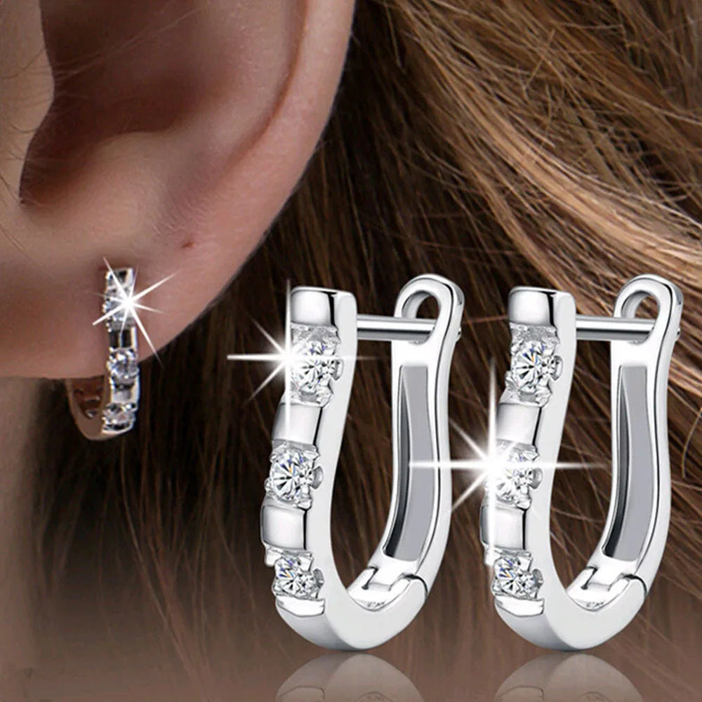 Luxury 0.5ct Moissanite Wedding Earrings for Women Gift Lab Diamond 925 Sterling Si additional angle