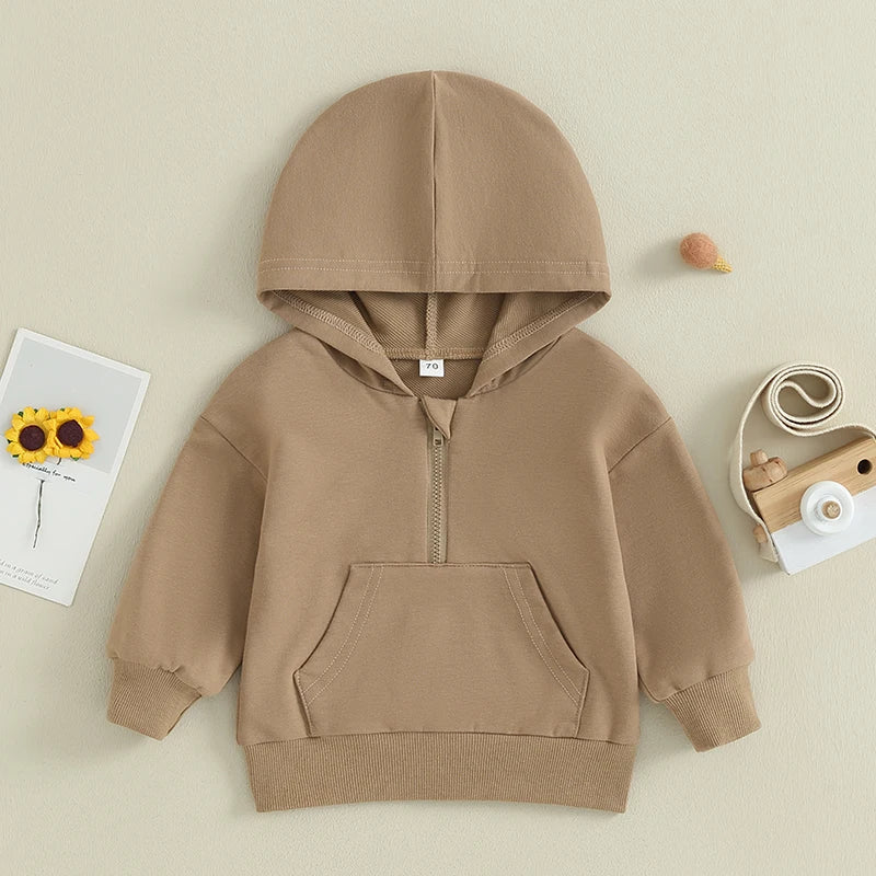 Kids Solid Color Hoodie | Long Sleeve Pullover for Toddlers alternate view