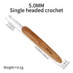 1Pc 0.5mm/0.75mm Dreadlock Crochet Hook Wood Crochet Needles Hair Dreadlocks Tool for close-up view