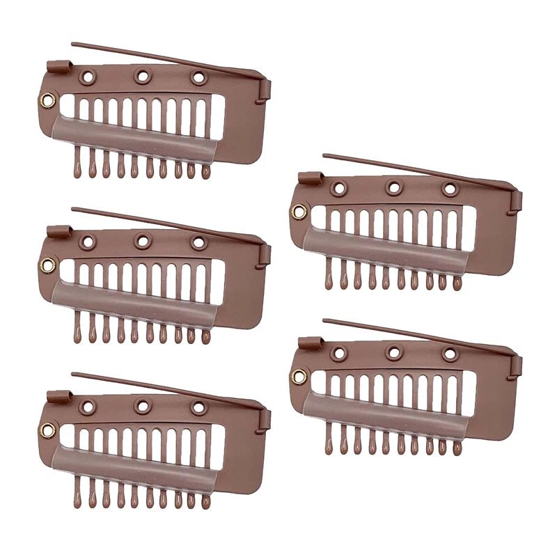1/5 Pcs With Safety Pin 10-Teeth Strong Chunni Grip Hair Clip Comb Setting Grip Clips alternate view