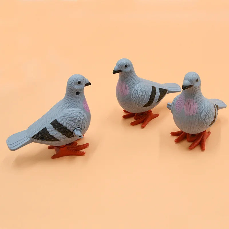1PC Adult Clockwork Toy Jumping Pigeon Simulation Animal Cute Winding Will Jump Toys 5 close-up view