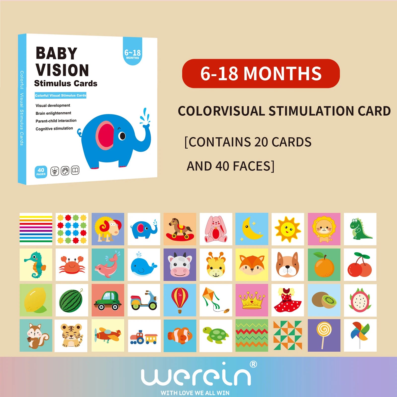 We Rein High Contrast Baby Black White Flash Cards, Newborn Visual Stimulation Cognit lifestyle view