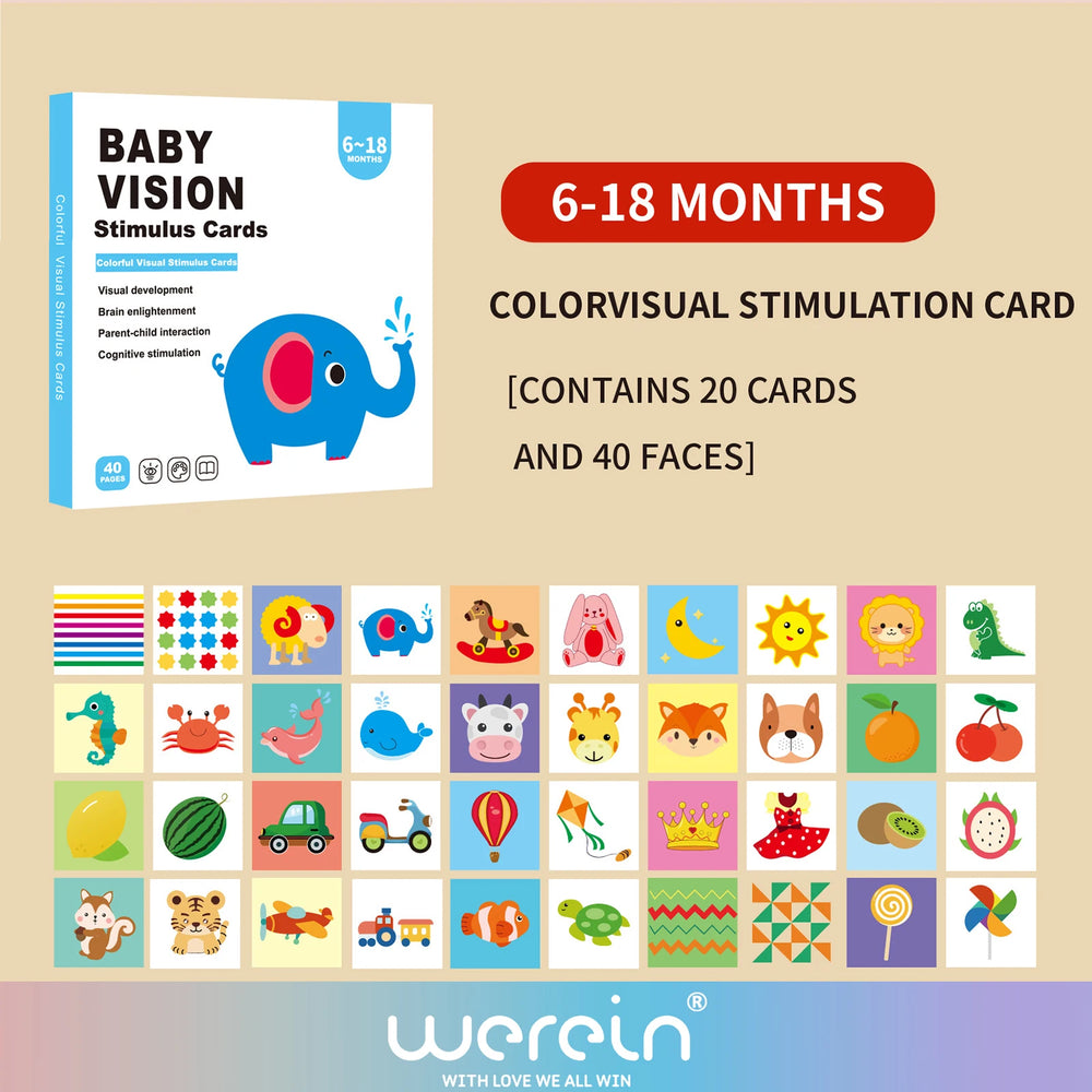 We Rein High Contrast Baby Black White Flash Cards, Newborn Visual Stimulation Cognit lifestyle view