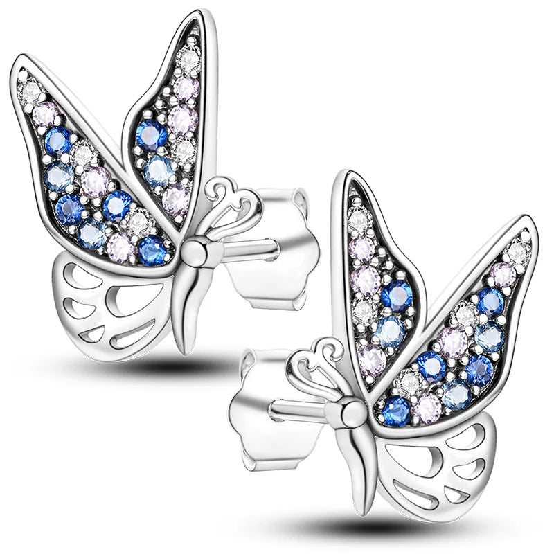 Hot Classic Original 925 Sterling Silver Earrings Colorful Circle Hoop Earrings For Wo close-up view