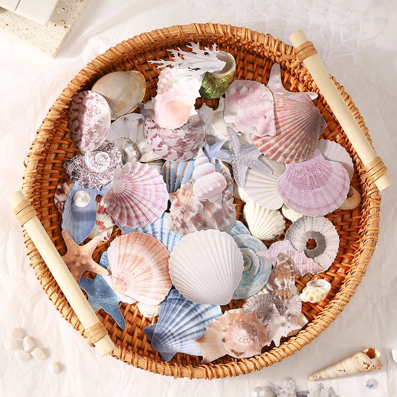 Journal GO 30pcs Vintage Conch Shell Sticker Scrapbooking Marine Life Stationery St additional angle