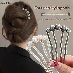 1Pcs Pearl Hair Fork Hair Clip Hairpins Metal U-Shaped Hair Sticks Combs Women Girl Hair Accessories Ornament Styling Tool〔CC55〕