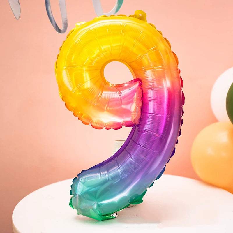Rainbow Jelly Number Balloon 16 Inch | Birthday Party Decoration detail view