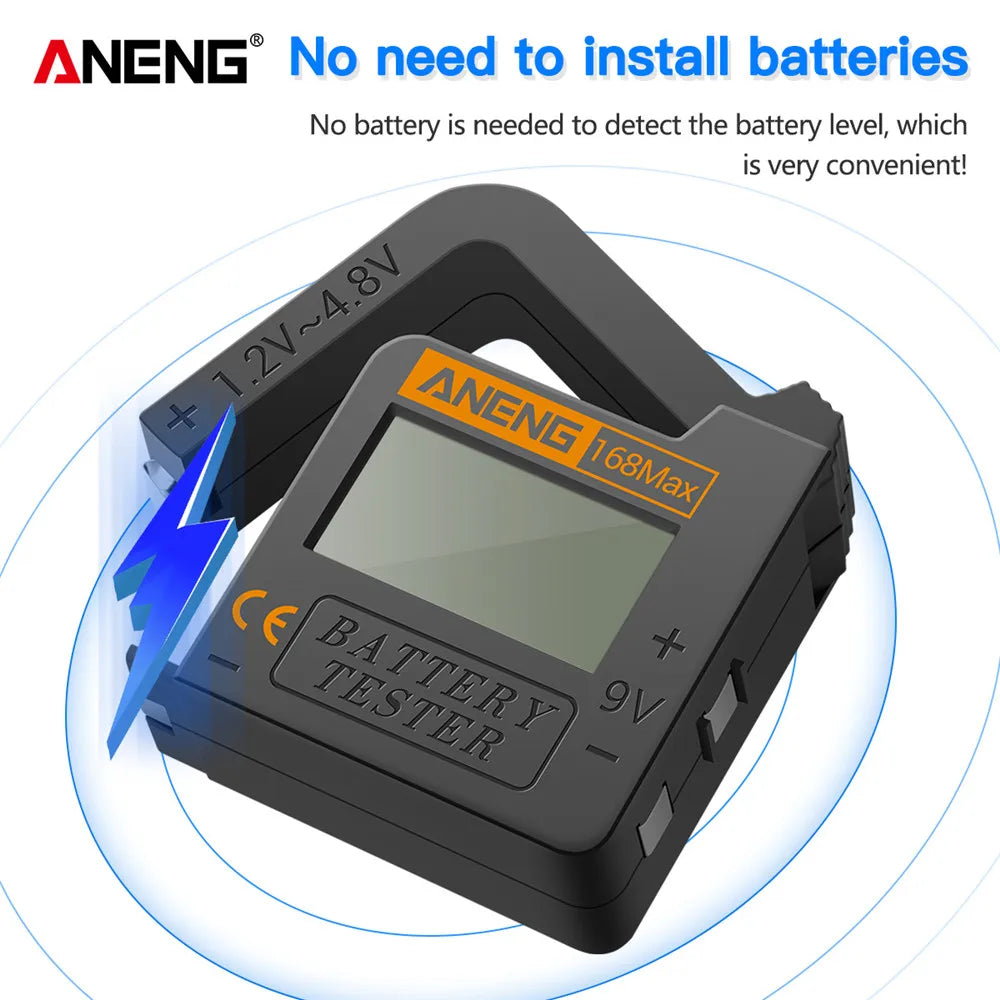 ANENG 168Max High-Precision Digital Battery Tester | Universal Voltage Detector for additional angle