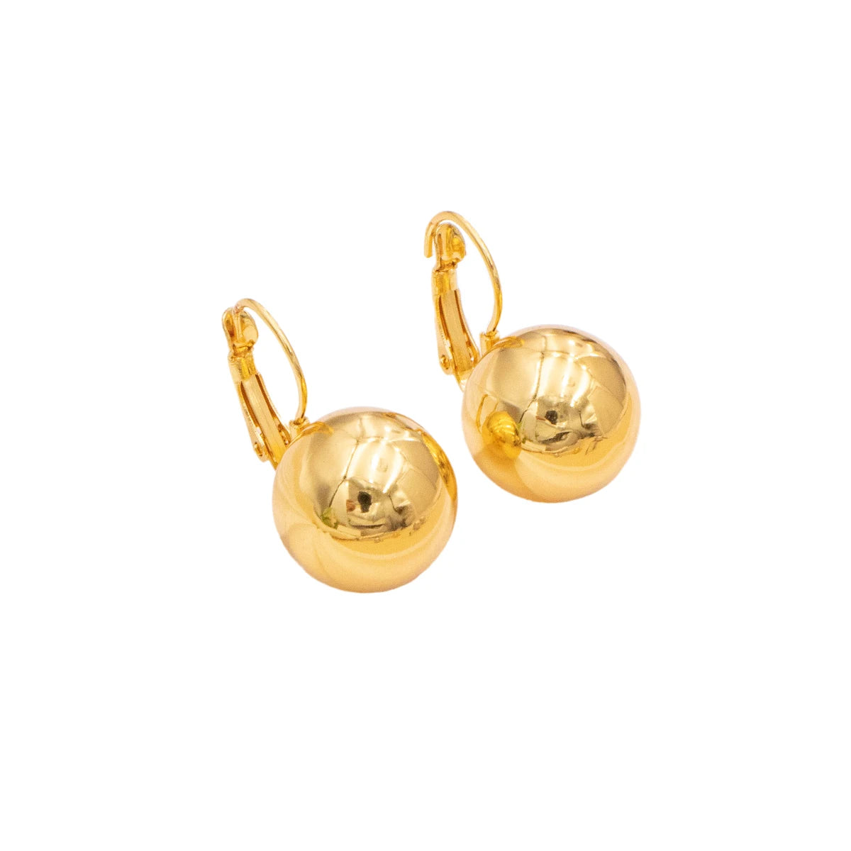 Round Ball Drop Earrings Hollow Stainless Steel Hoop Earrings Smooth Metal Ears Piercing detail view
