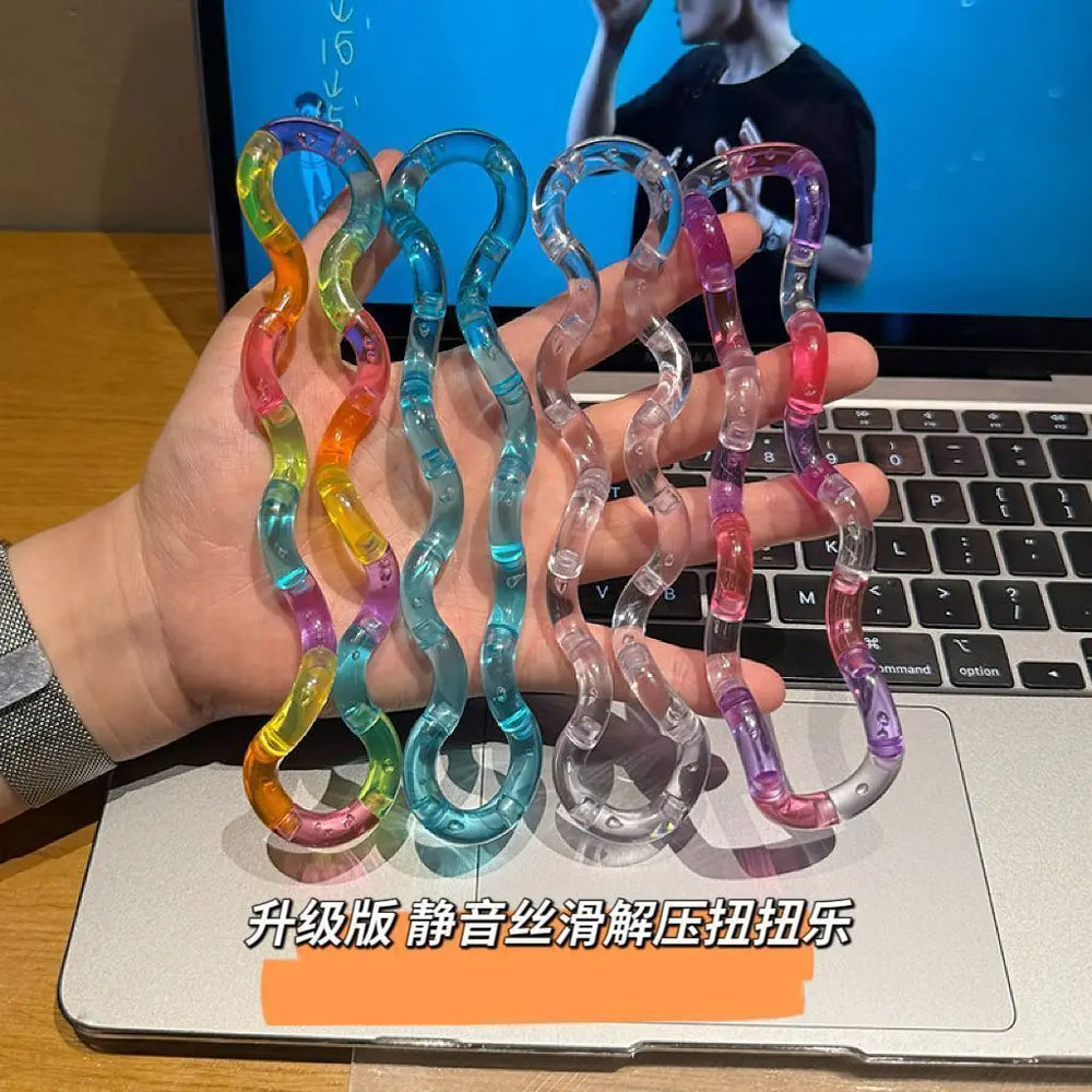 Colorful Transparent Fidget Toy | Silent Twistable Stress Relief Tool for Focus Train lifestyle view