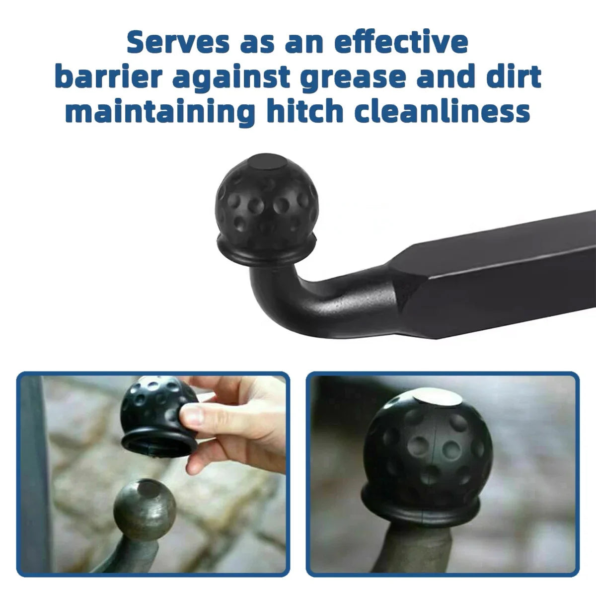 Rubber Trailer Hitch Ball Cover Dustproof Anti Rust close-up view