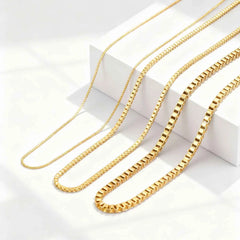 Stainless Steel Box Chain Necklace for Women | Hip Hop Fashion Jewelry Gift close-up view