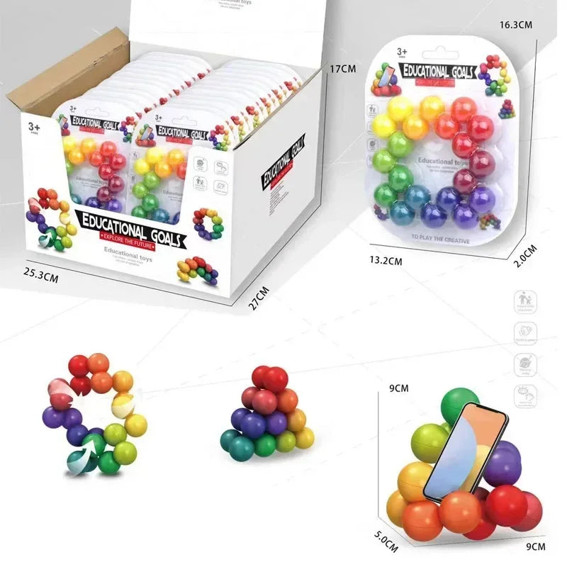 3D Puzzle Fidget Ball | Endless Twist and Turn Stress Relief Desk Sculpture additional angle