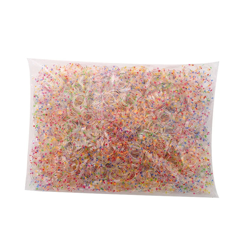 1000Pcs/set Fashion Colorful Rubber Elastic Hair Band Scrunchies For Kids Girls Party alternate view
