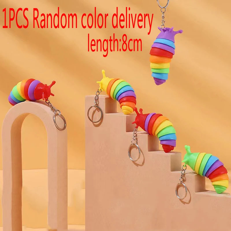 3D Slug Fidget Toy Colorful Slug Snail Toy Articulated Flexible All Ages Relief Ant additional angle