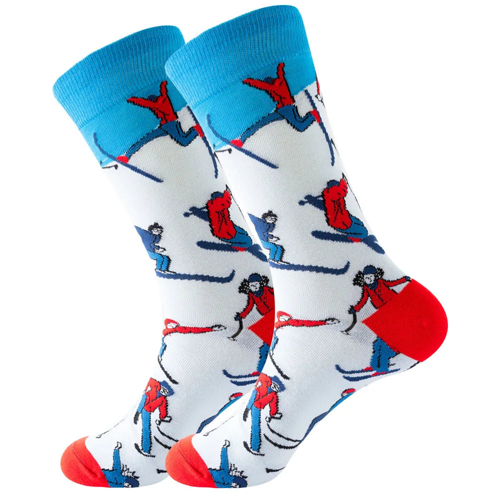 New Happy Mens Socks Women Novelty Cartoon Sock Combed Cotton Funny Men's Big Size Cr alternate view