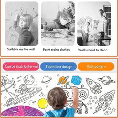 Children's Drawing Roll Sticky Color Filling Paper Graffiti Scroll Coloring Paper Roll close-up view