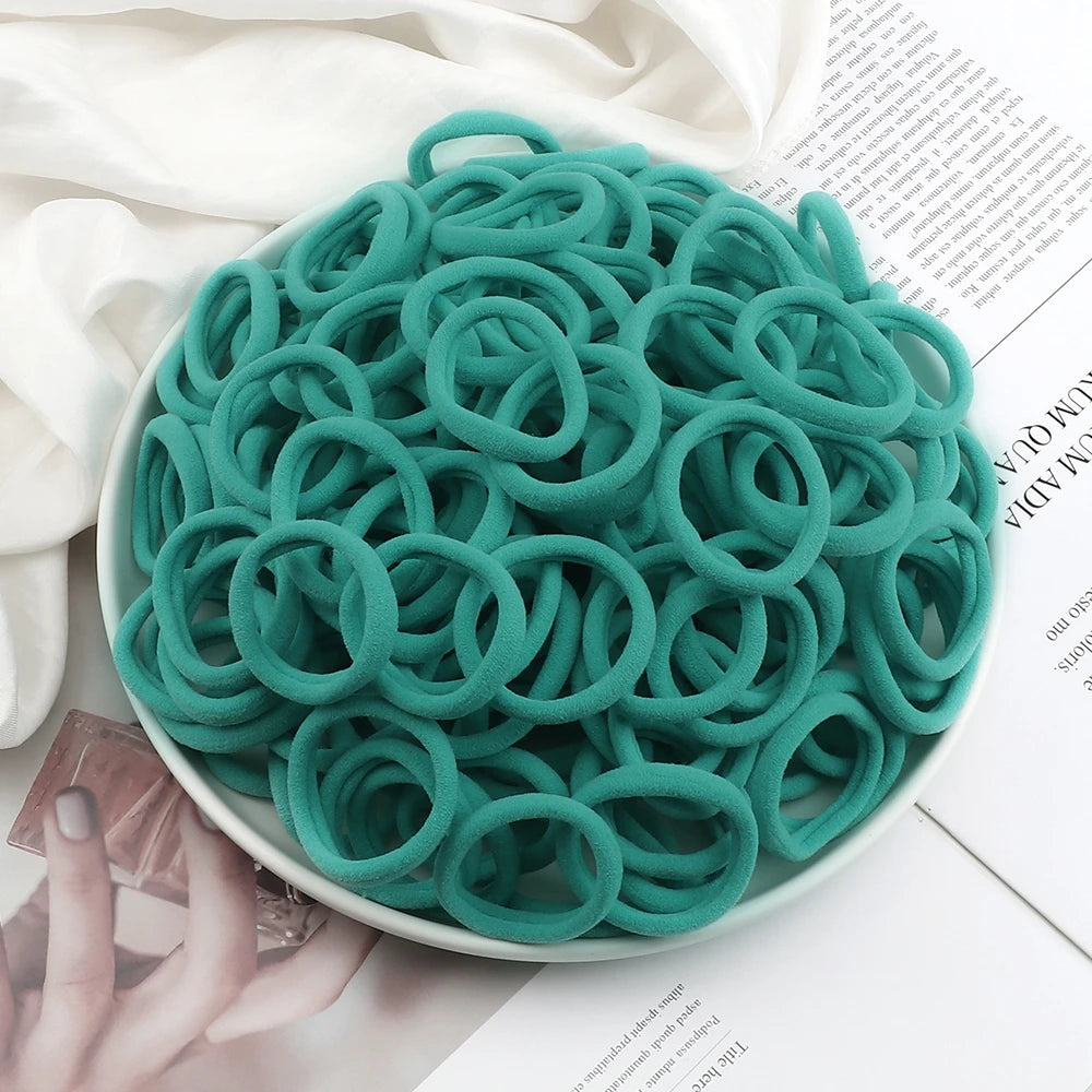 51 Colors Basic Elastic Hair Band for Girls 20/30/50PCS 4cm Simple Solid Color Head additional angle