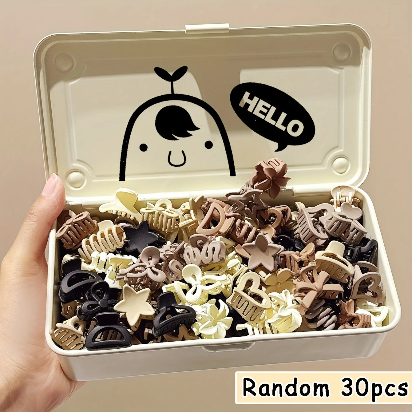 Beige Hair Pins 5-30pcs, Non-Slip Small Hair Clips for Women, Mixed Pack for Fine Hair Gift Idea