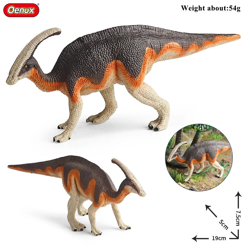 Oenux Jurassic Dinosaurs Action Figures Set | 5 Realistic PVC Models Collection Toy lifestyle view