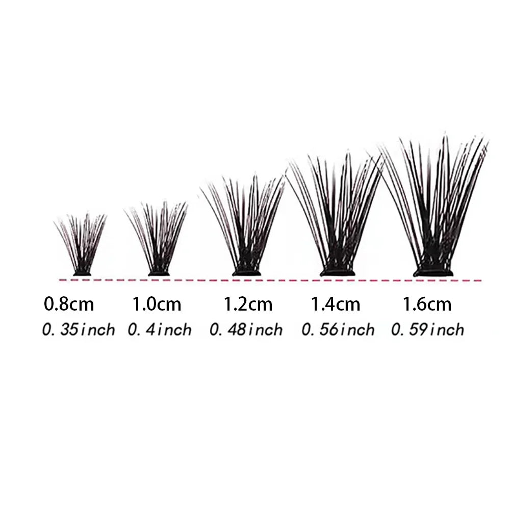 Individual Lashes 8-16mm 200pcs Cluster Lashes Natural Look Mixed Tray DIY Eyelash Ext close-up view