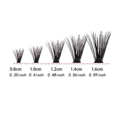 Individual Lashes 8-16mm 200pcs Cluster Lashes Natural Look Mixed Tray DIY Eyelash Ext close-up view