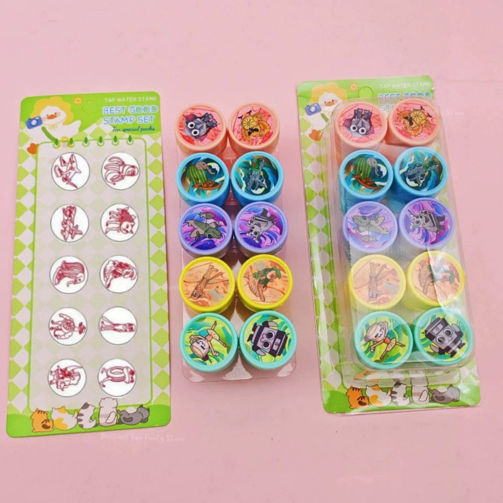 10Pcs Italian Brainrot Seal Gift Cartoon Animal Stamps Birthday Party Favors Classroom Rewards DIY P