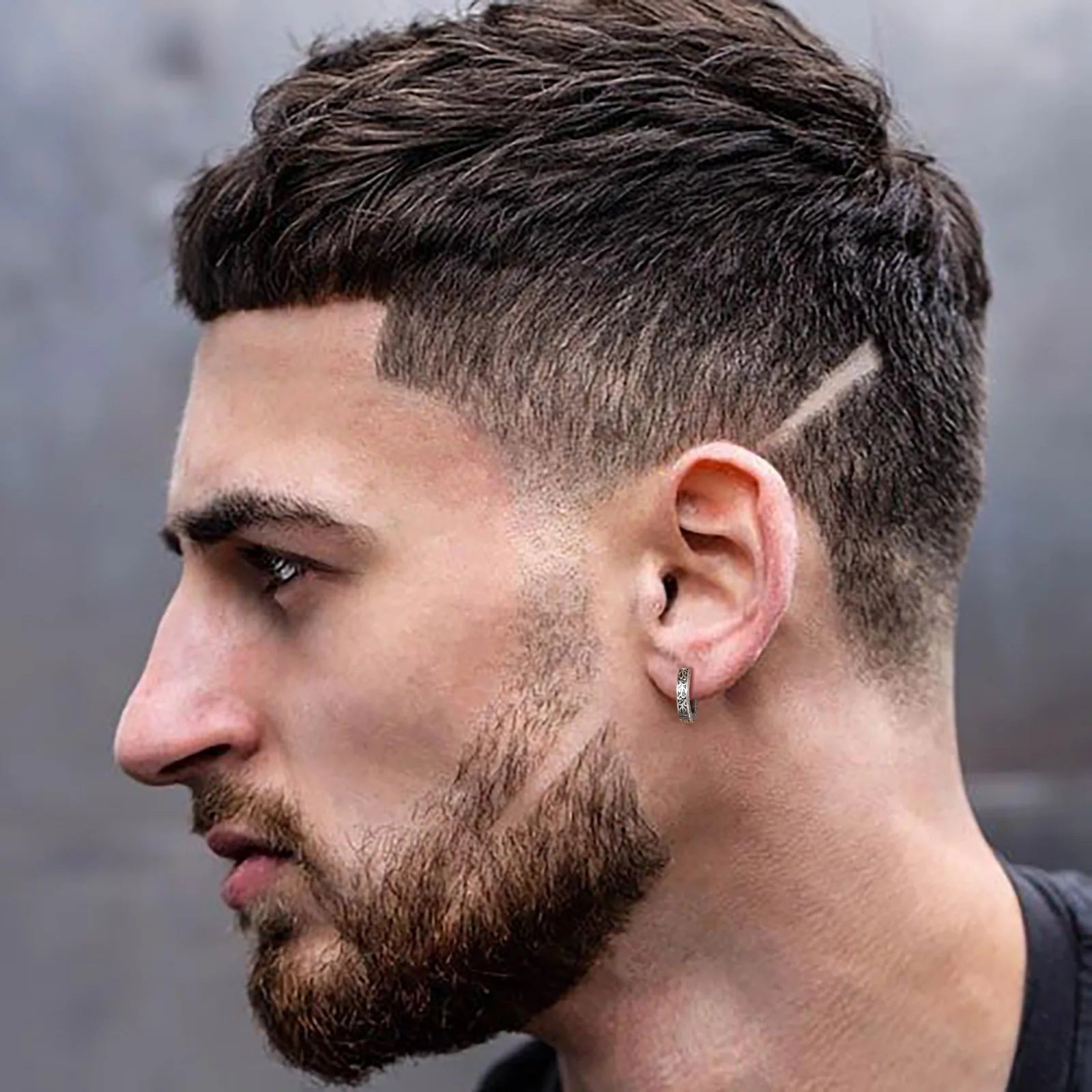 Stainless Steel Small Hoop Earrings for Men | Hypoallergenic Huggies alternate view