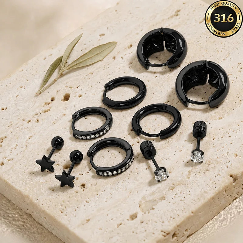 EVISPOL 20G Stainless Steel Screw Back Stud Earrings for Women Men Hypoallergenic C additional angle
