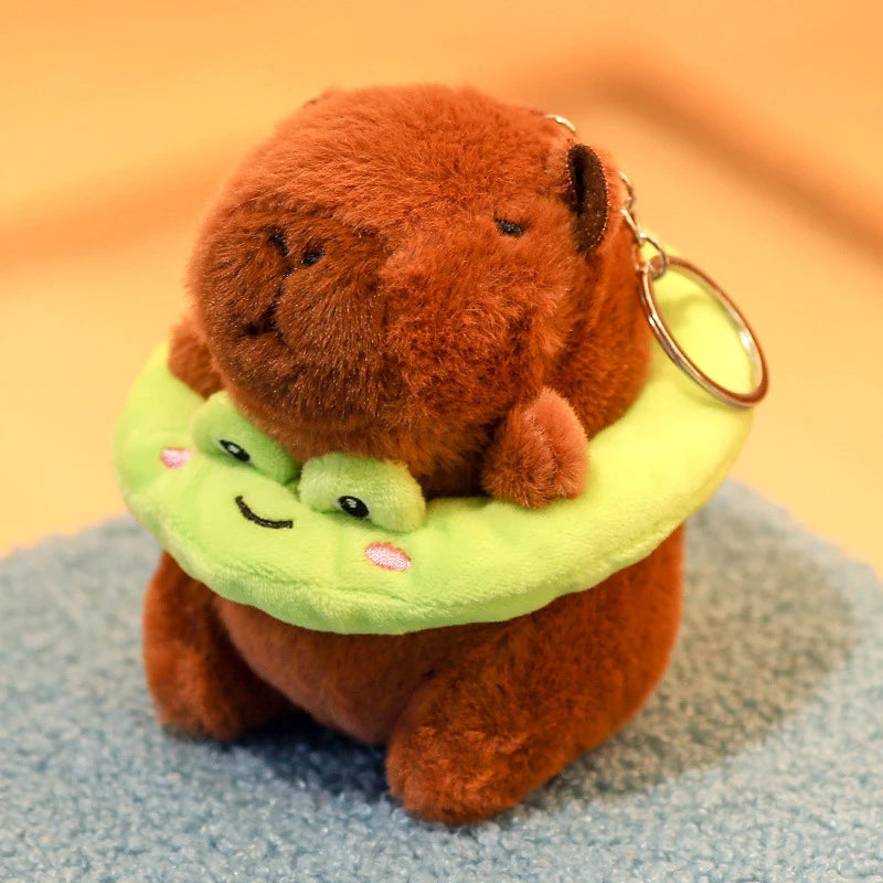 Capybara Plush Keychain | Cartoon Bag Pendant and Car Keyring detail view