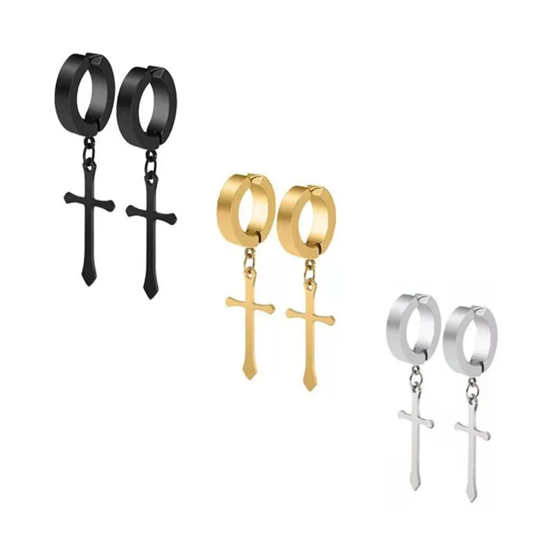 2Pcs Crystal Strong Magnetic Ear Stud Clip Earrings for Men and Women, Punk Round Zircon detail view