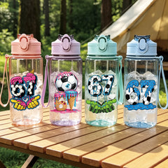 1 Piece 500ml (17 fl oz) 67 Printed Straw Cup, Summer Water Bottle, BPA Free, Portabl alternate view