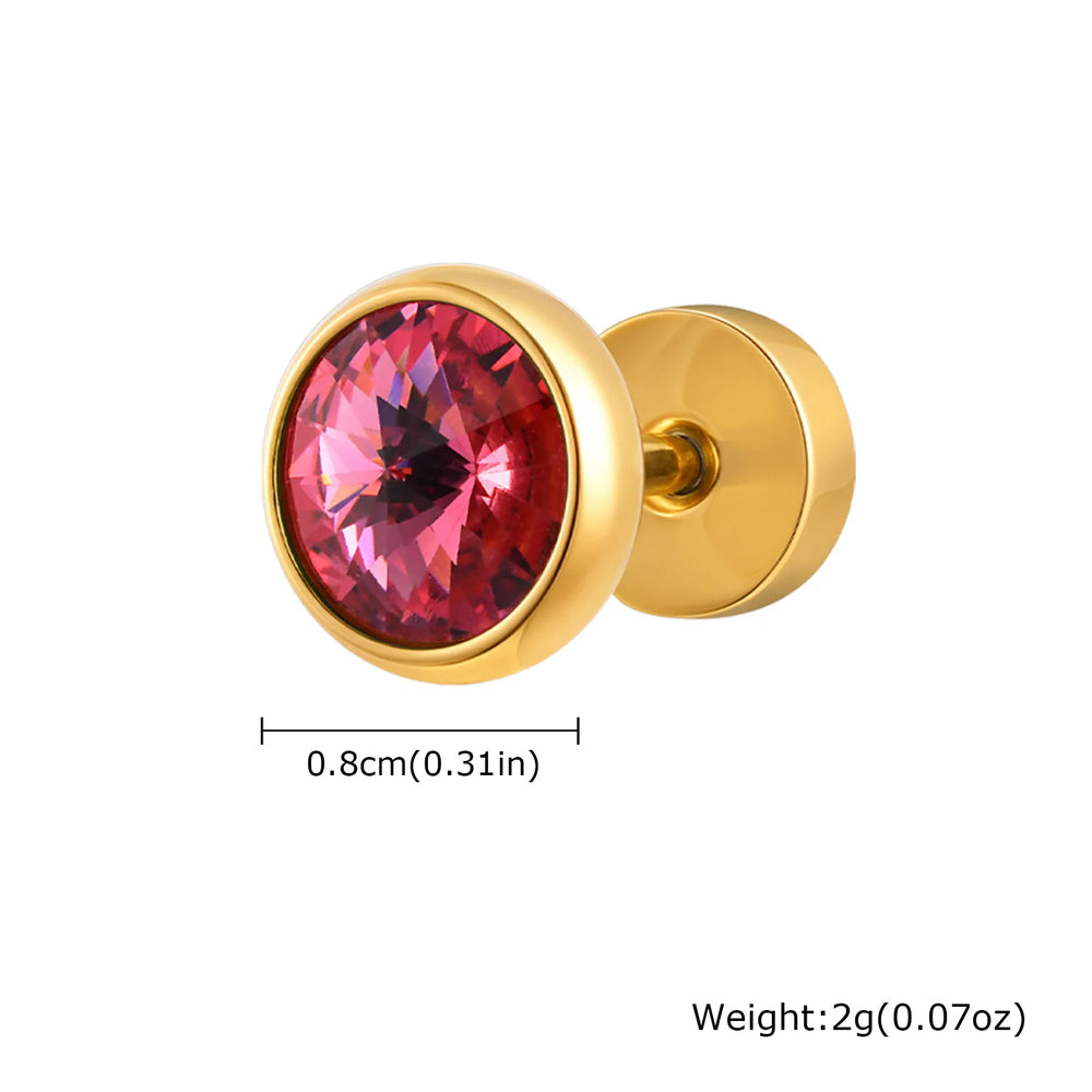 Stainless Steel Men’s Earrings | 8mm Multi-Faceted Screw Back Stud lifestyle view